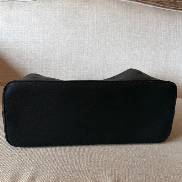 Betsey Johnson Black Embossed Skull Satchel - Picture 6 of 13